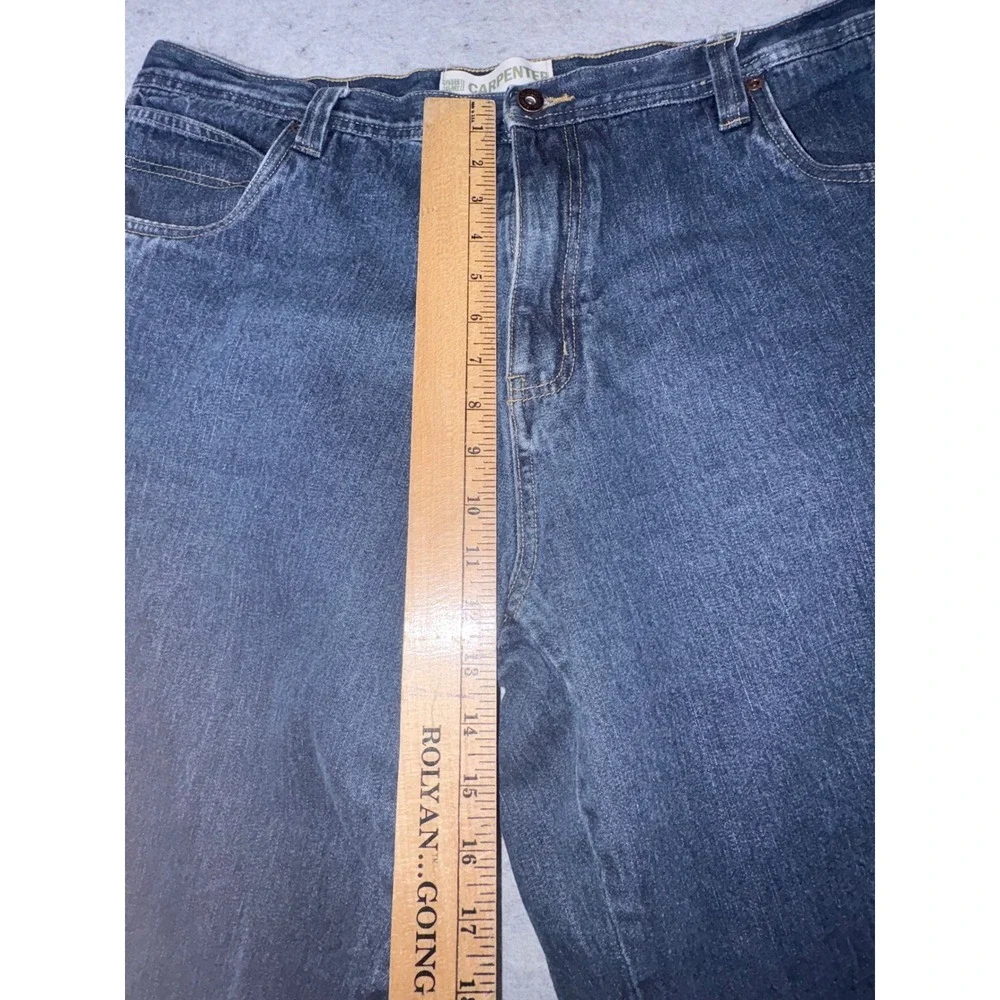 Faded Glory Mens Fleece Lined Carpenter Jeans Blue Denim Work Pants 40x29 VTG